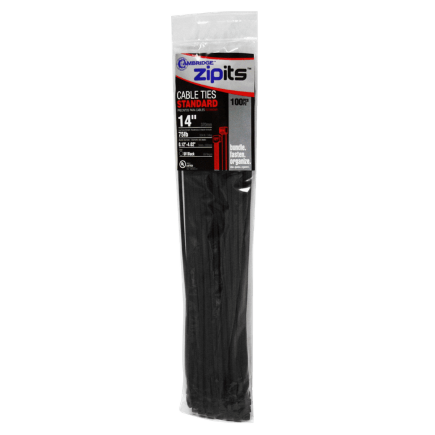 CINCHO PLASTICO NEGRO 14 PAQ 100U CAMBRIDGE