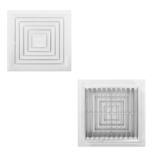 DIFUSOR JS 4VIAS 12X12 CON DAMPER LAMINAIRE_DADIFCUA210